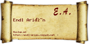 Endl Arián névjegykártya